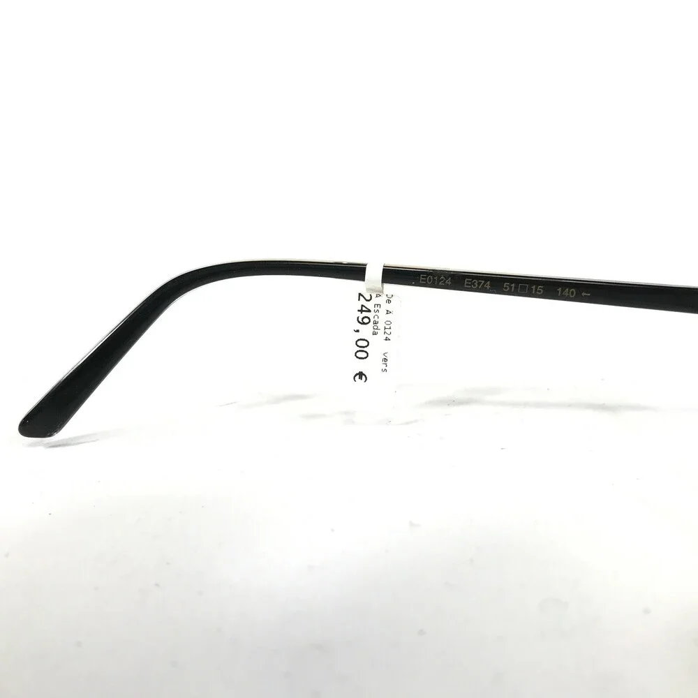 Escada Eyeglasses Frames E0124 E374 Black Clear Gold Round Oval 51-15-140